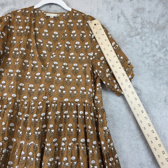 Daughters of India Brown Floral Maxi Dress - Picture 4 of 7